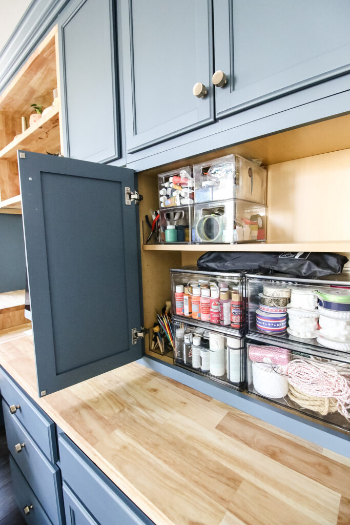 Cabinet door open on office