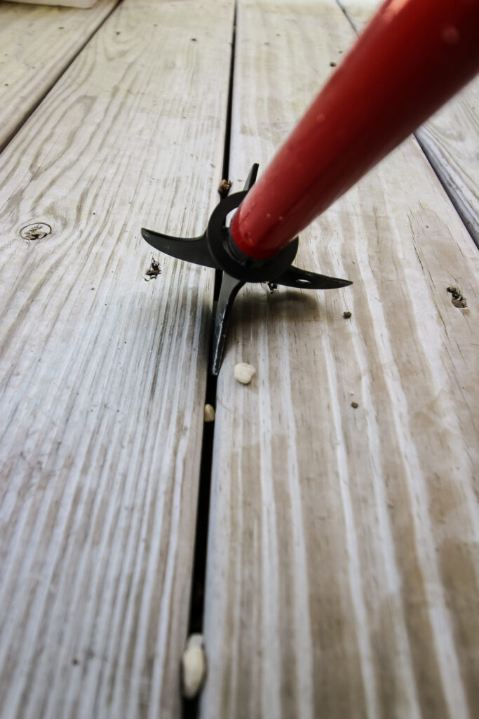 Debris removed from expansion joints with Zenith Crack and Crevice Cleaner