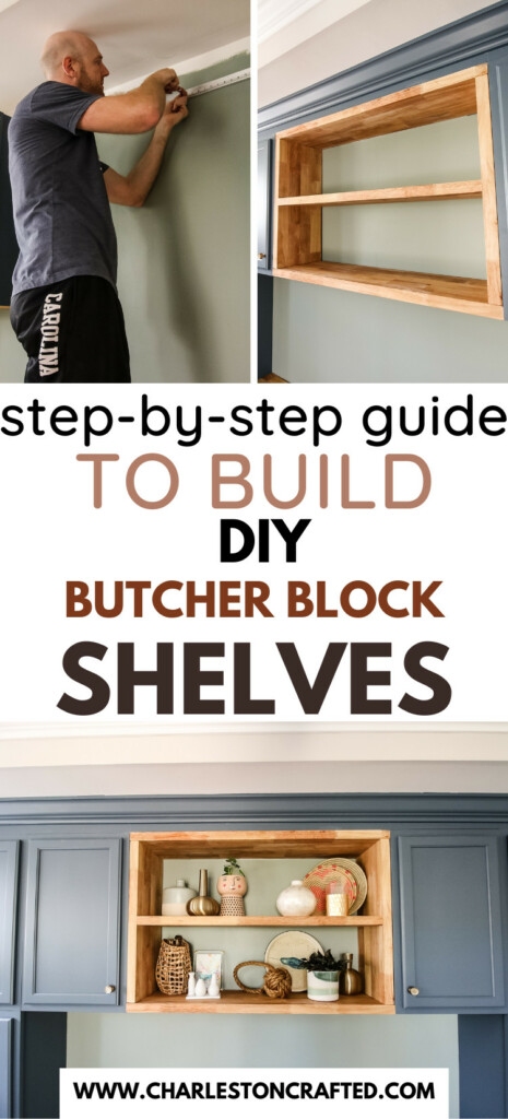 DIY butcher block floating shelves - Charleston Crafted