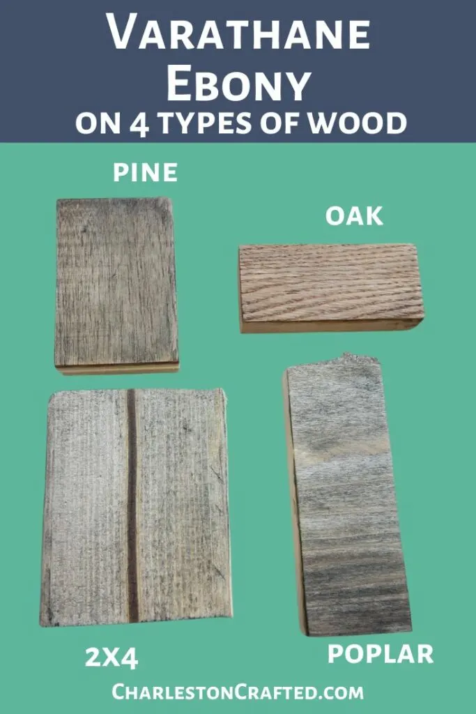 varathane ebony on 4 types of wood