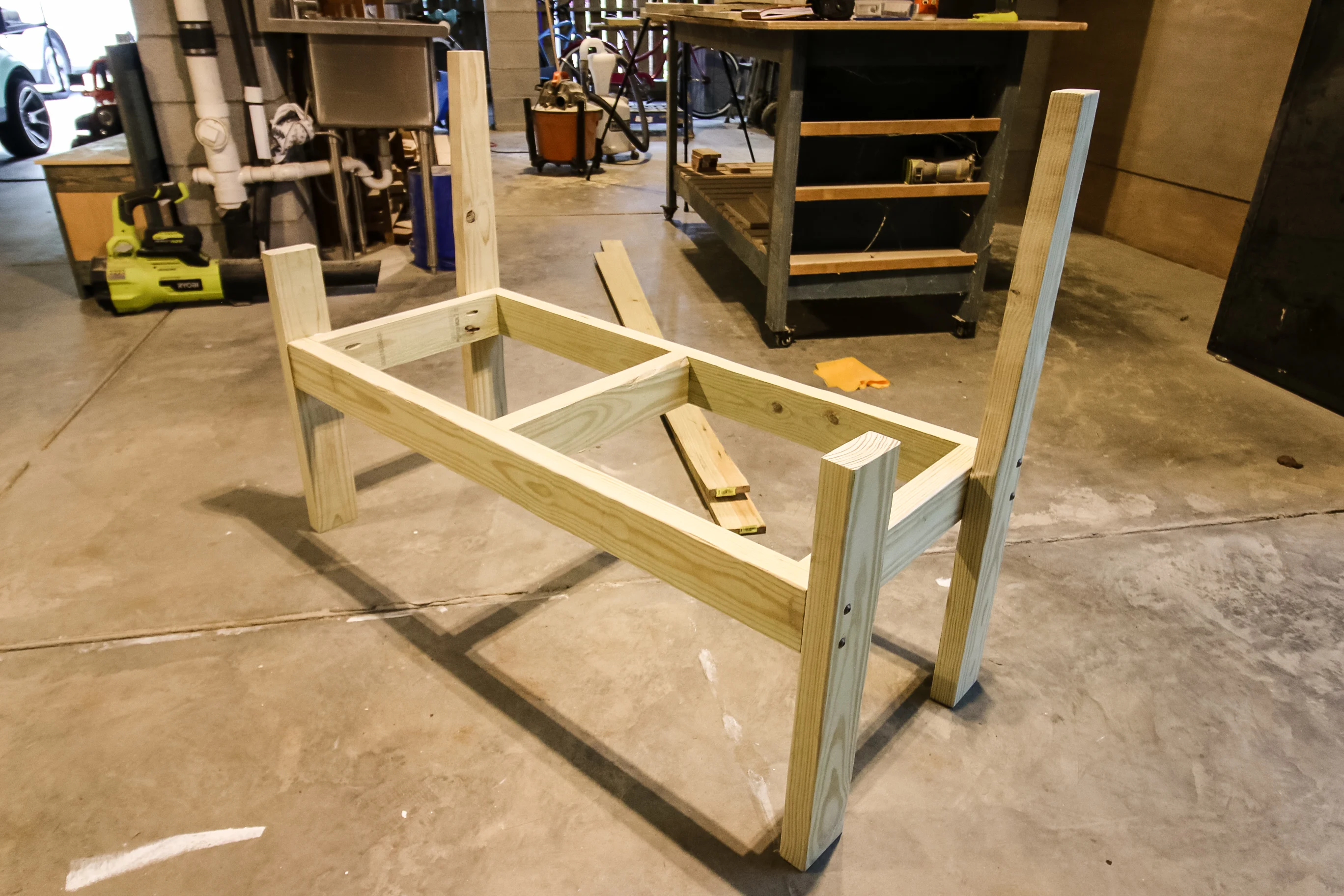 Frame of garden bench for sturdiness