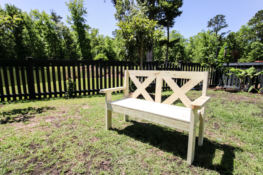 Simple Garden Bench in the yard