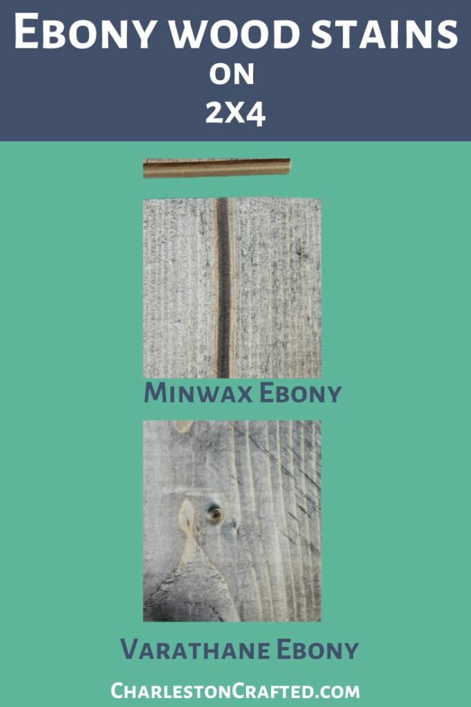 Ebony wood stain on 2x4