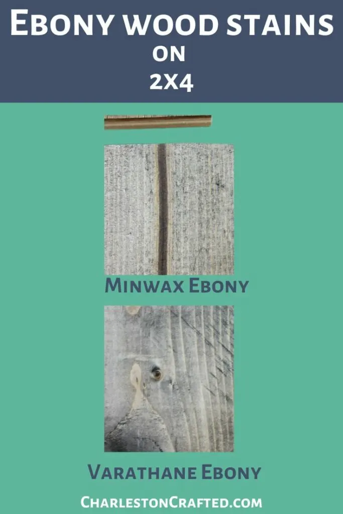 Ebony wood stain on 2x4