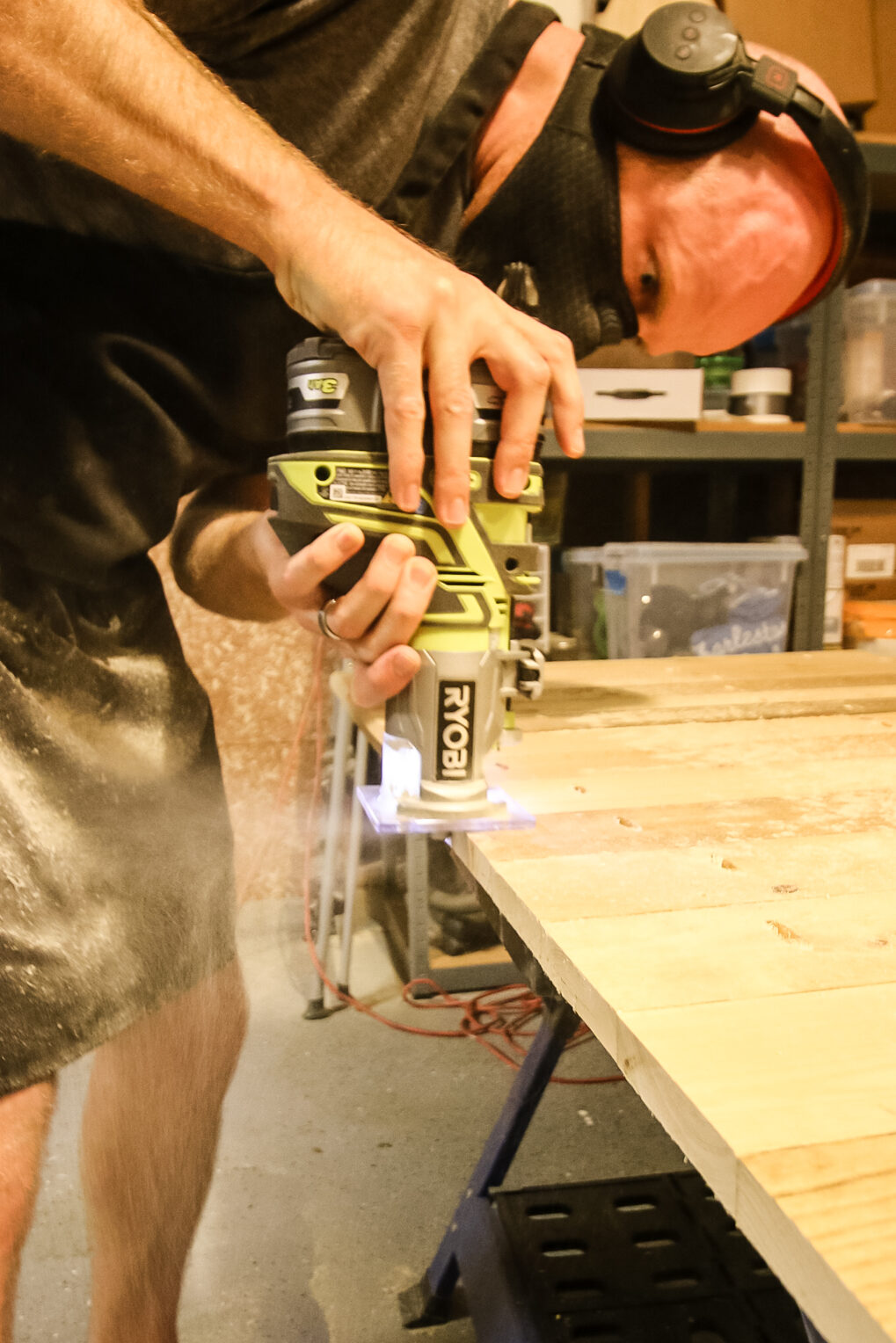 Routing edge of tabletop