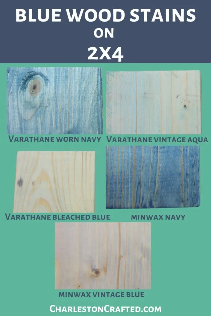 blue wood stains on 2x4