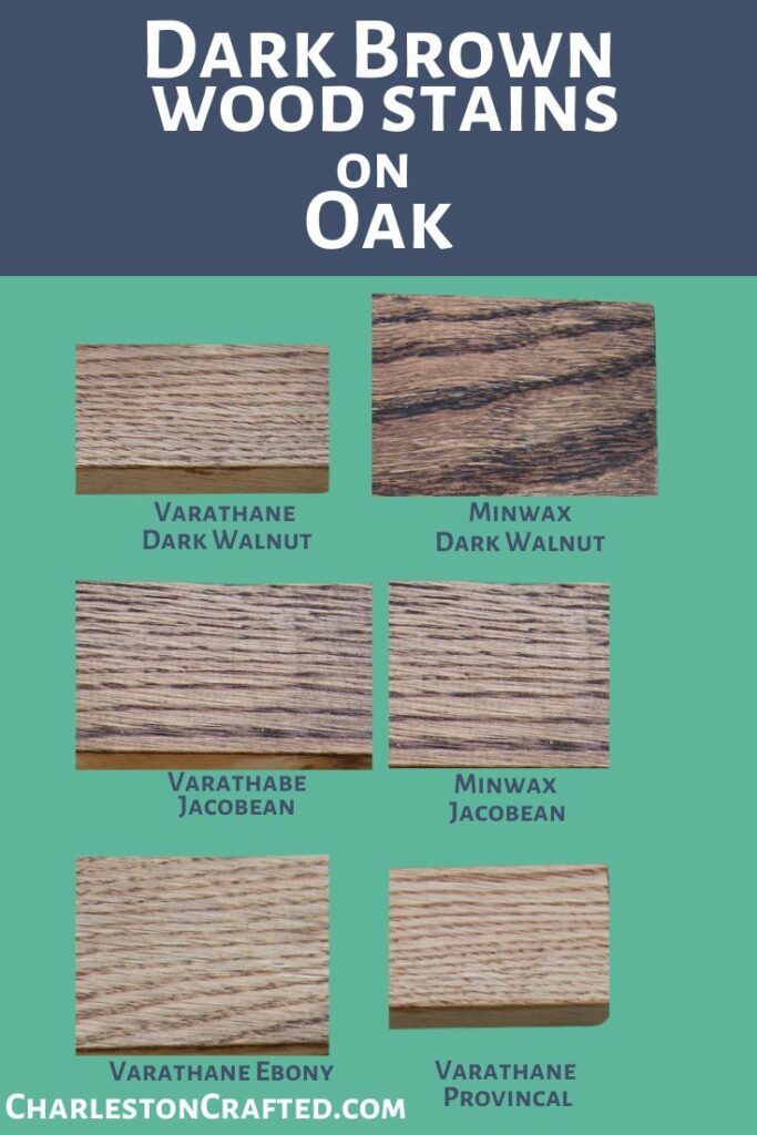 dark brown wood stains on oak