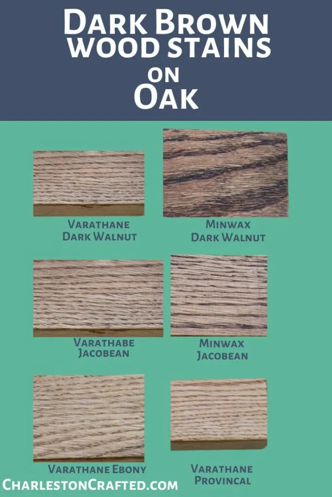 dark brown wood stains on oak