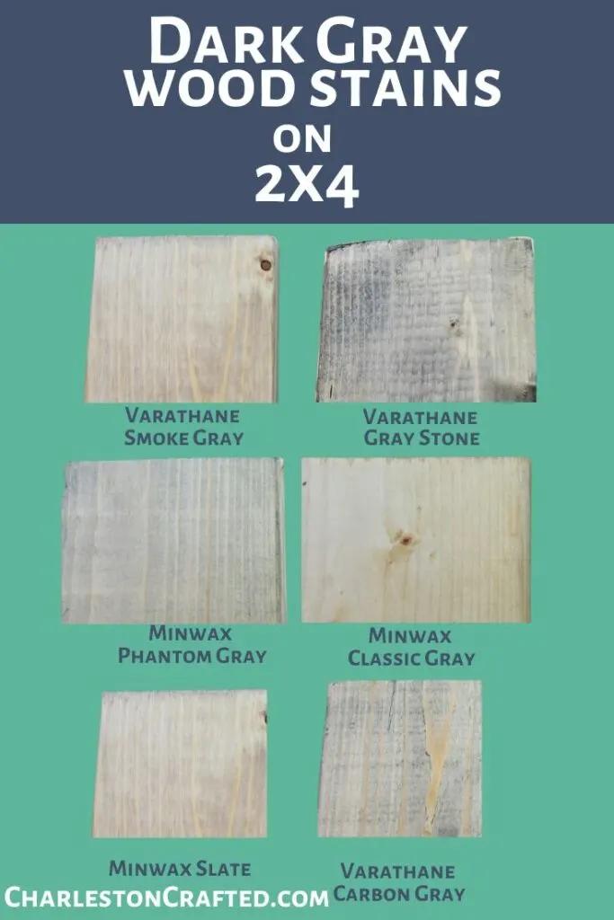 dark gray wood stains on 2x4