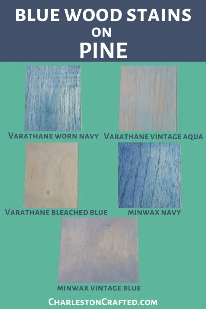 blue wood stains on pine