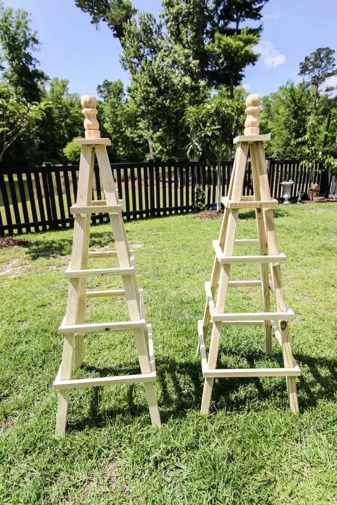 Finished wooden tomato cages