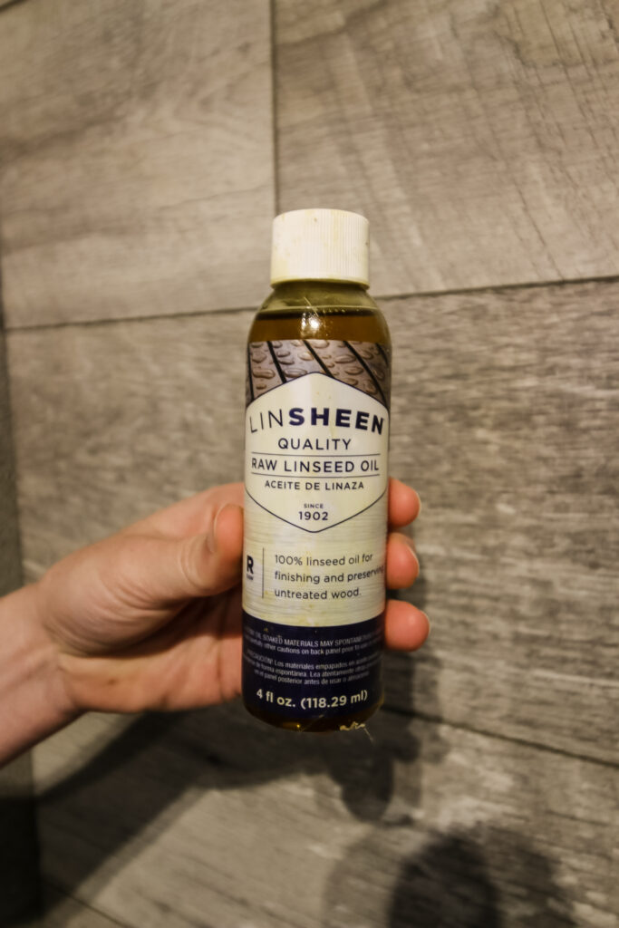 linseed oil in a bottle