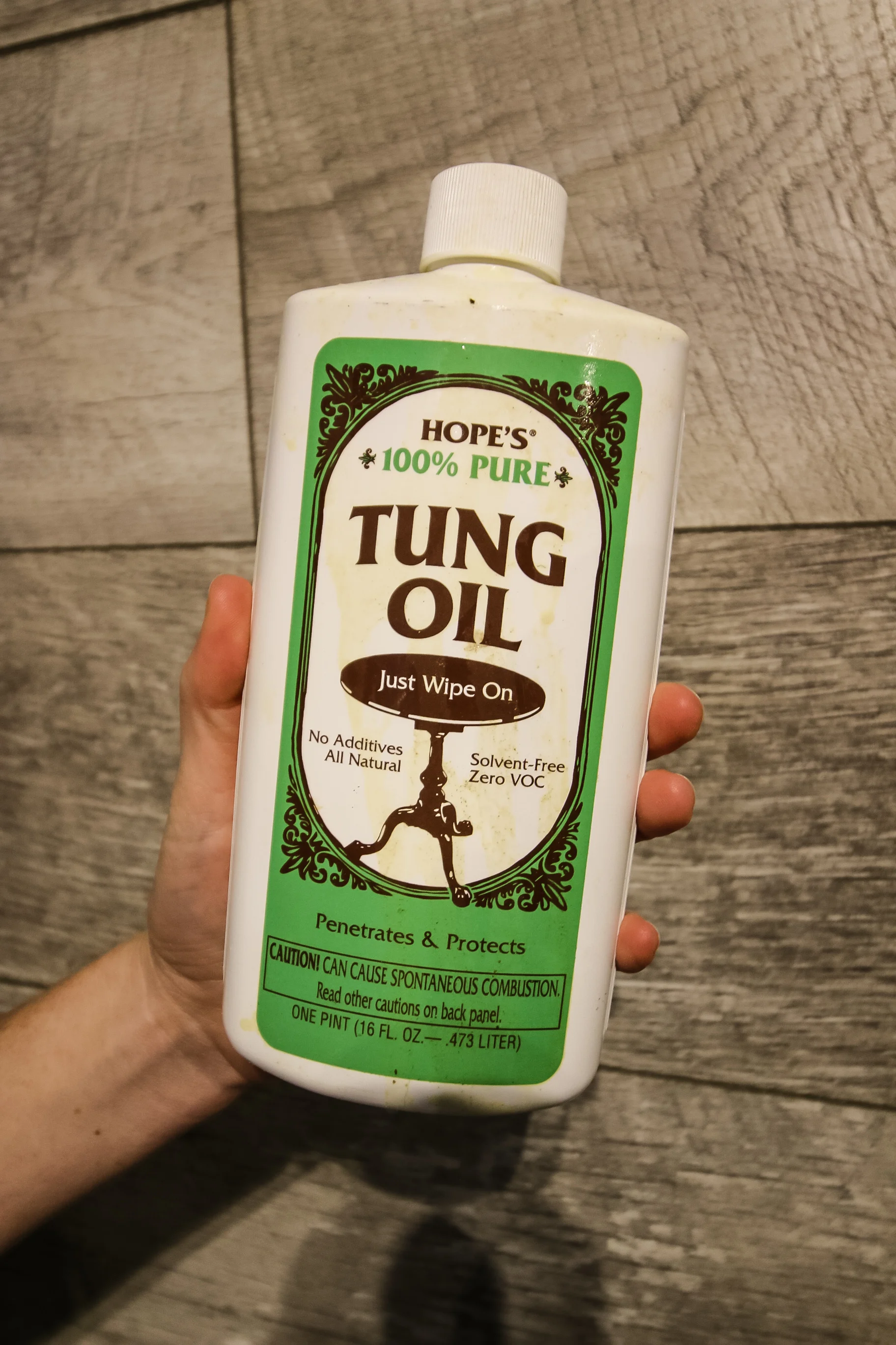 bottle of tung oil
