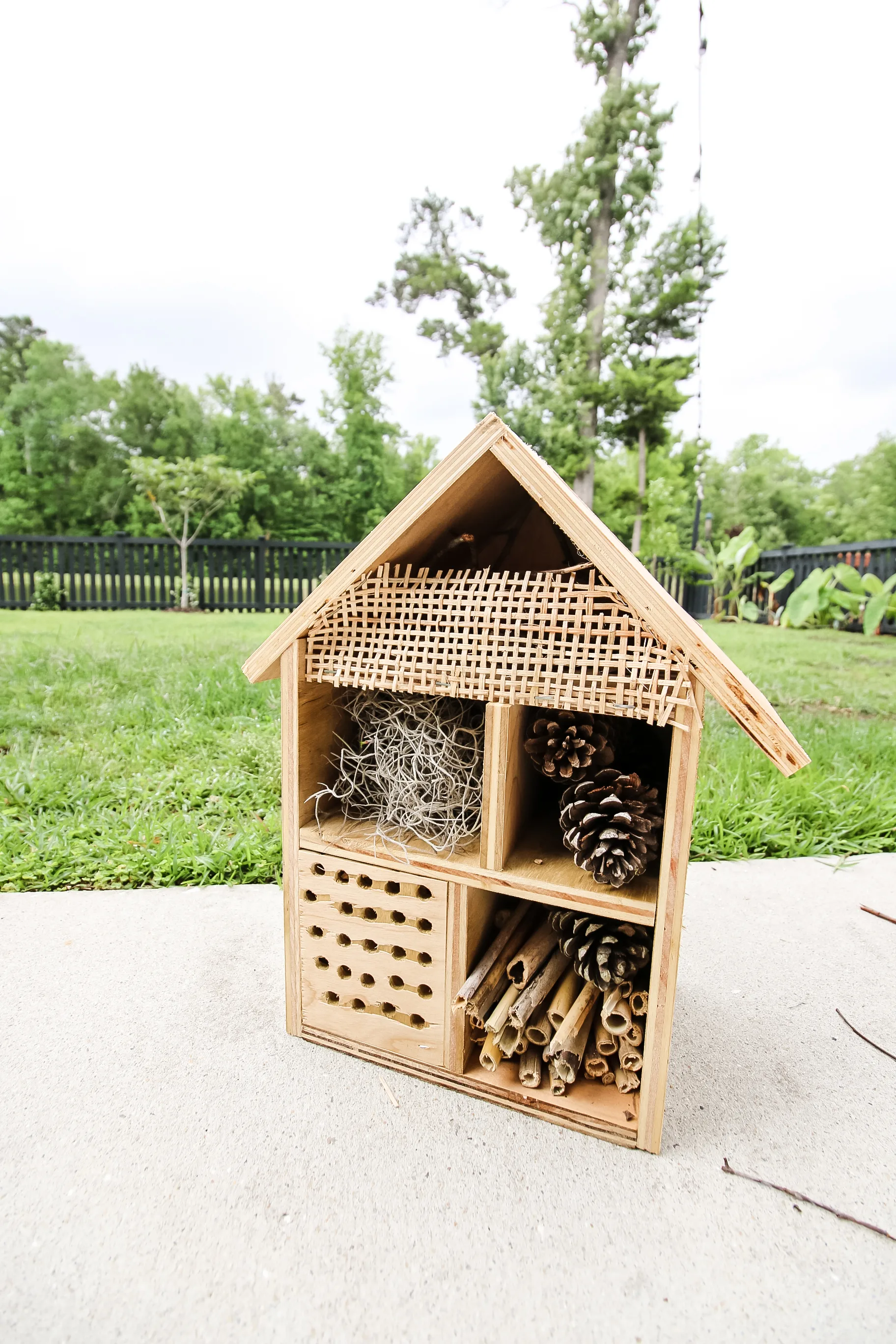 Finished bug hotel for kids