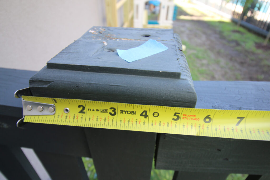 Measuring old fence post cap