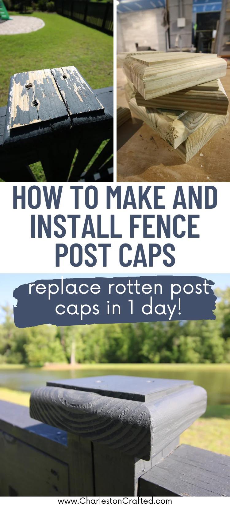 How to make and install fence post caps - Charleston Crafted
