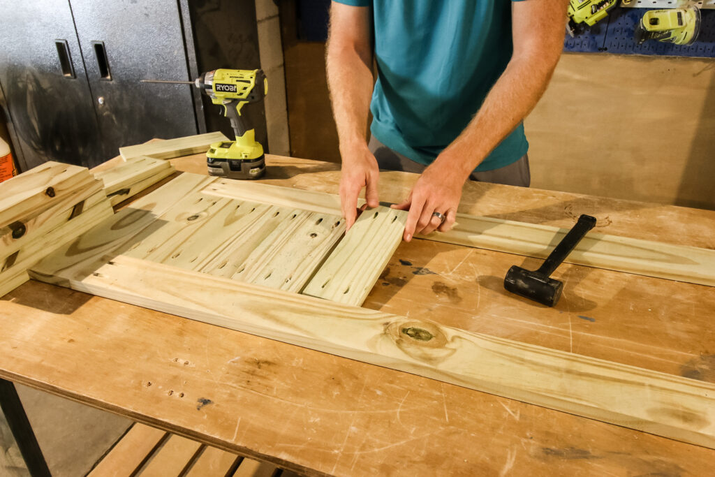 Attaching slats of DIY trifold shutters