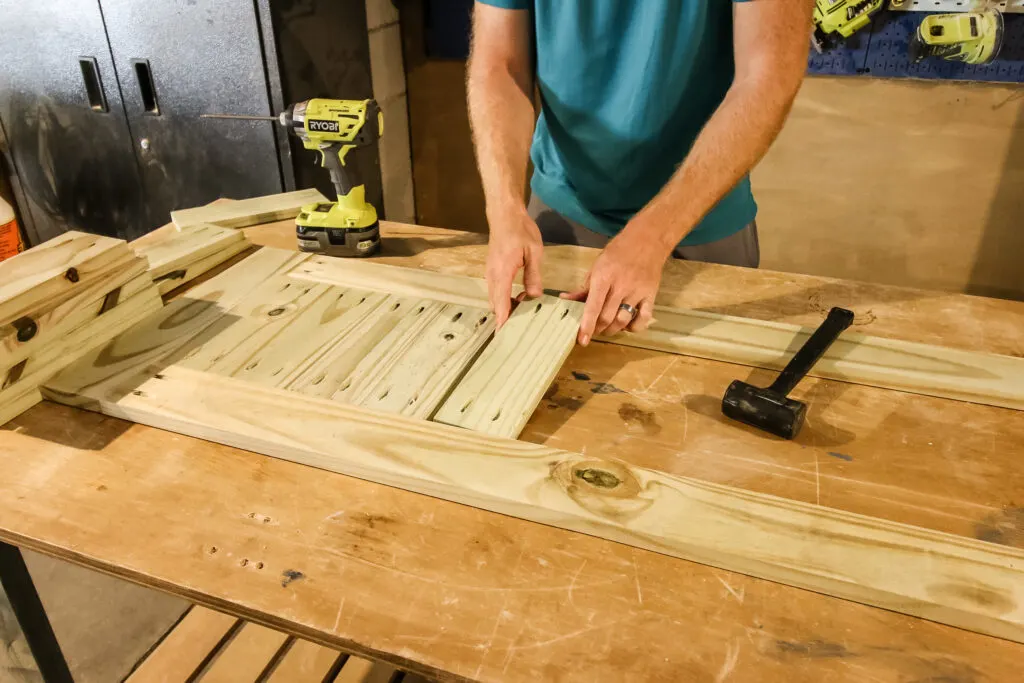 Attaching slats of DIY trifold shutters