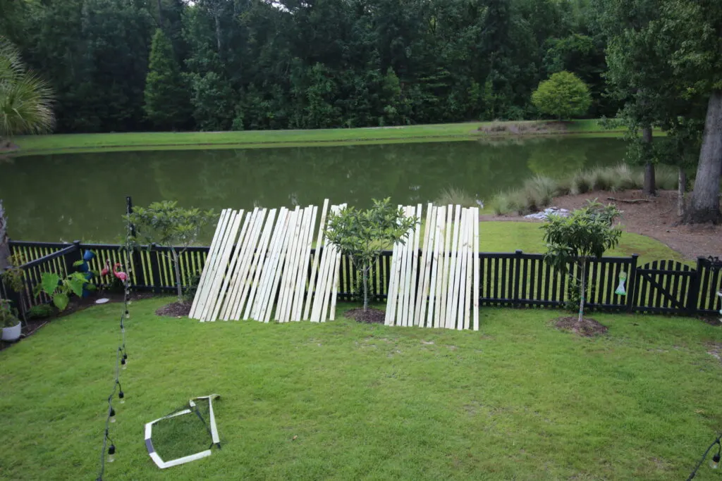 Pressure treated boards drying