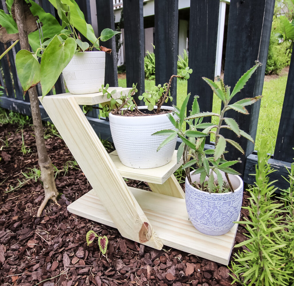 DIY angled 3 tiered plant stand - Charleston Crafted