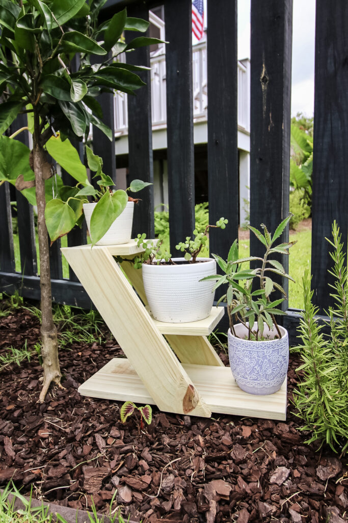 DIY angled 3 tiered plant stand - Charleston Crafted