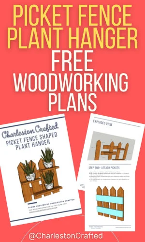 Link to free woodworking plans for picket fence plant hanger