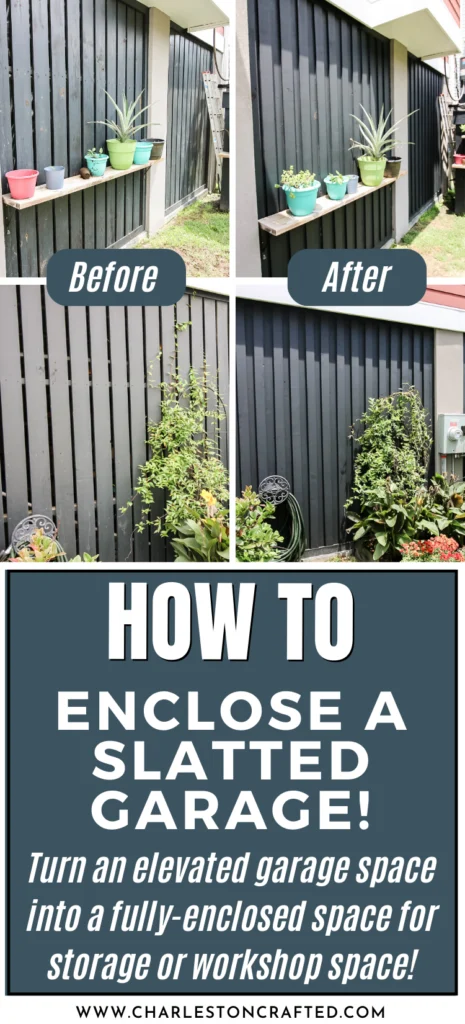 How to enclose a slatted garage - Charleston Crafted