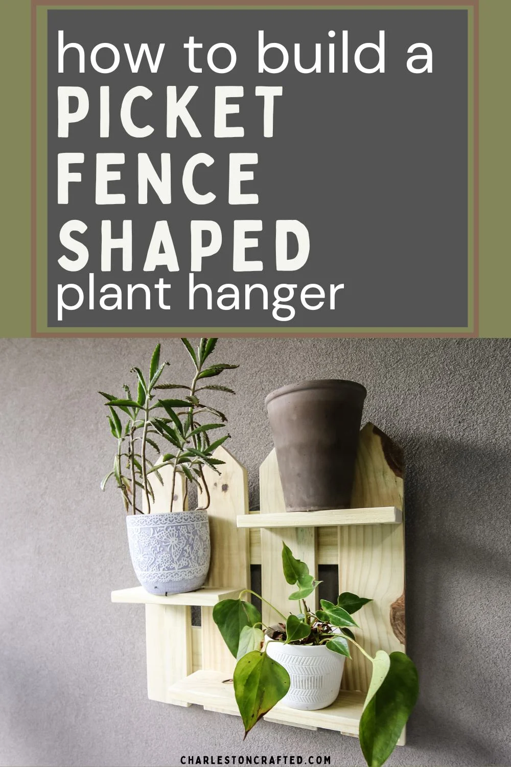 Picket fence shaped plant hanger - Charleston Crafted