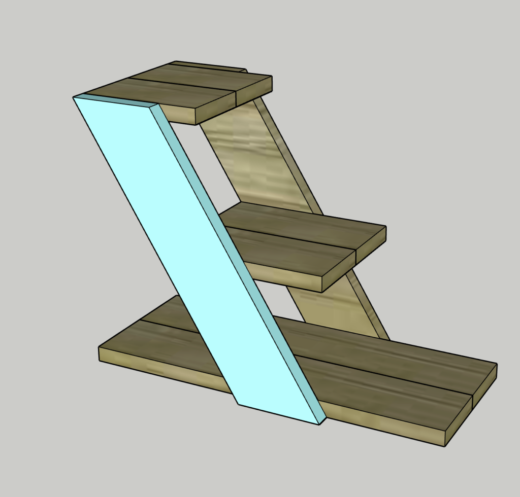 Attaching second side of angled plant stand