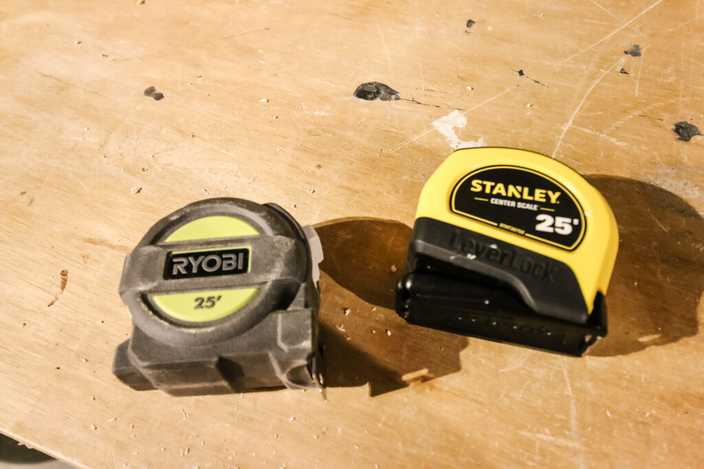 two tape measures side by side