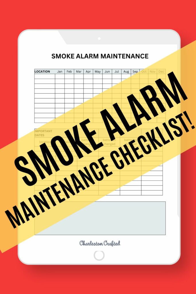 SMOKE ALARM maintenance checklist Mockup