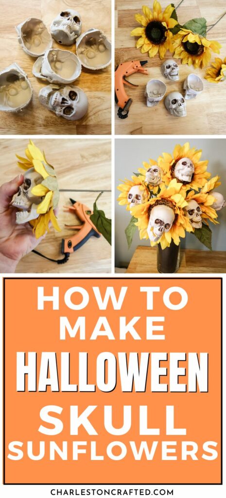 how to make halloween skull sunflowers