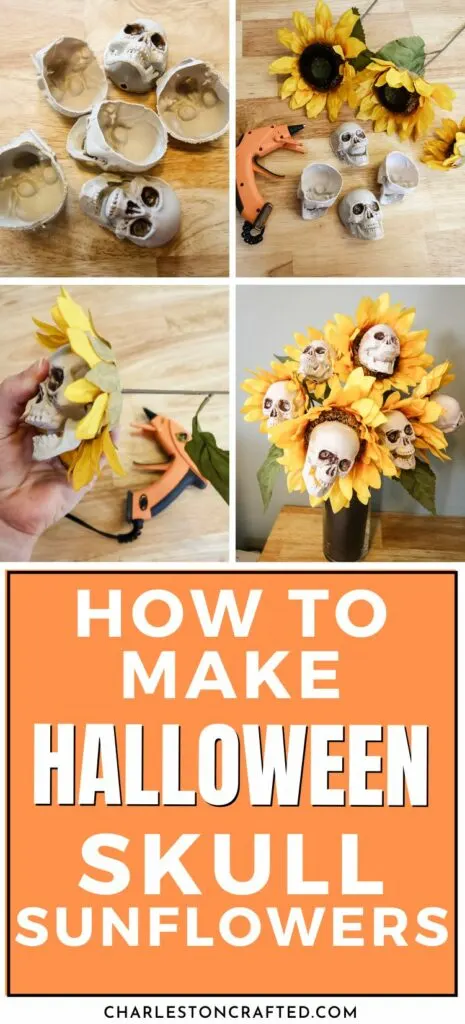 how to make halloween skull sunflowers