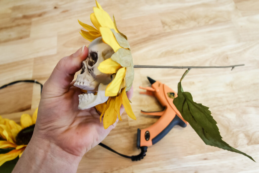 making skull sunflowers