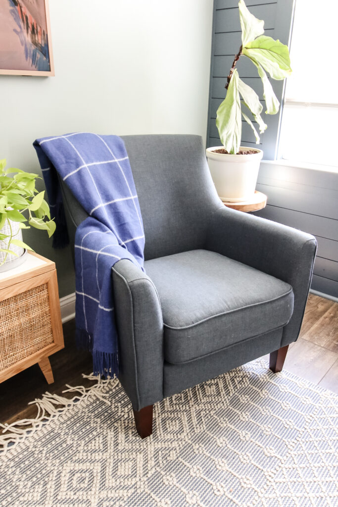 blanket folded on a chair