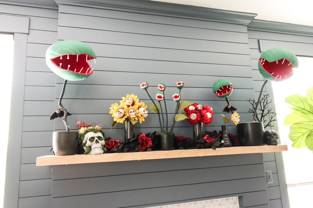 carnivorous plant halloween mantel display