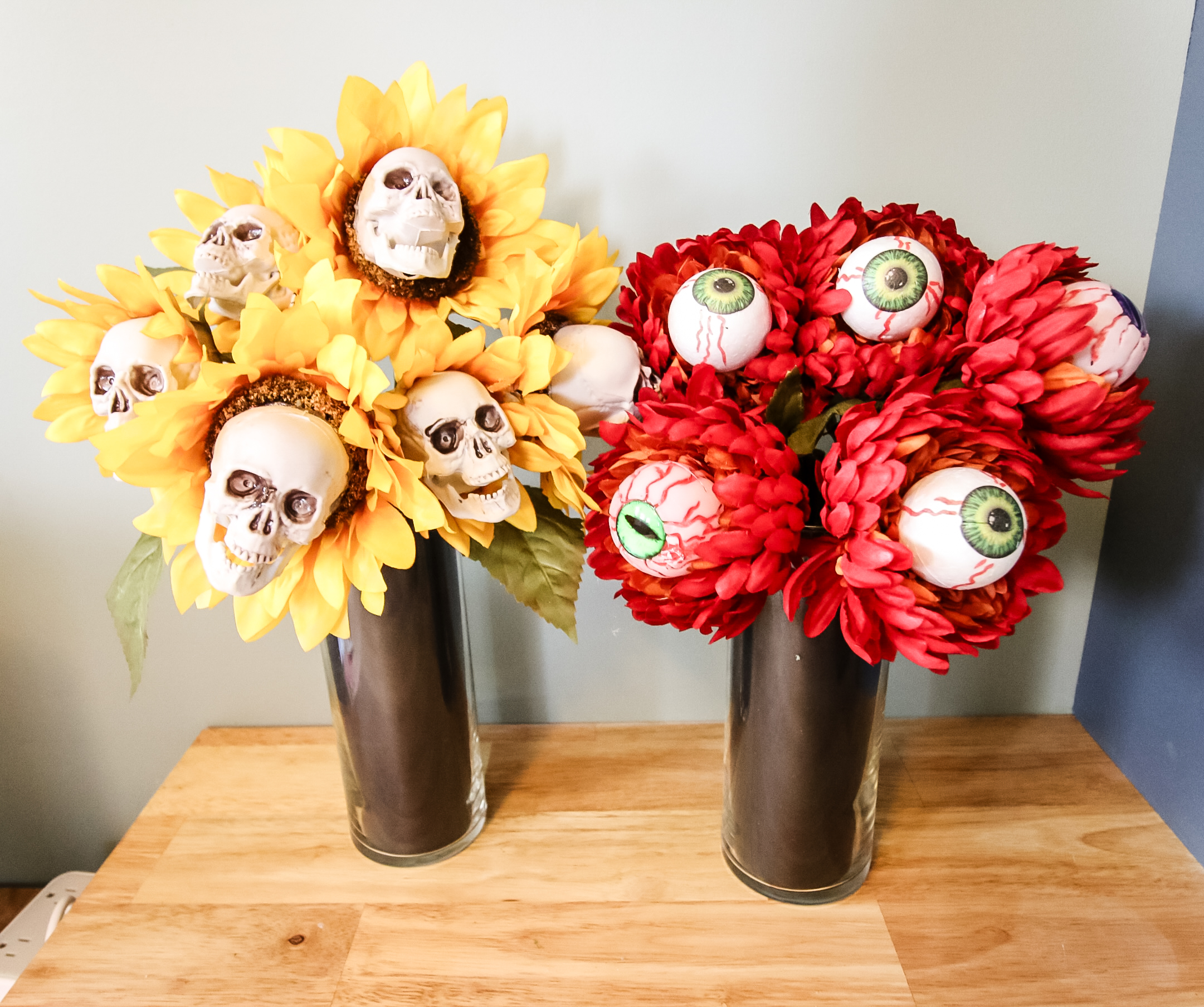sunflower skulls and eyeball flowers