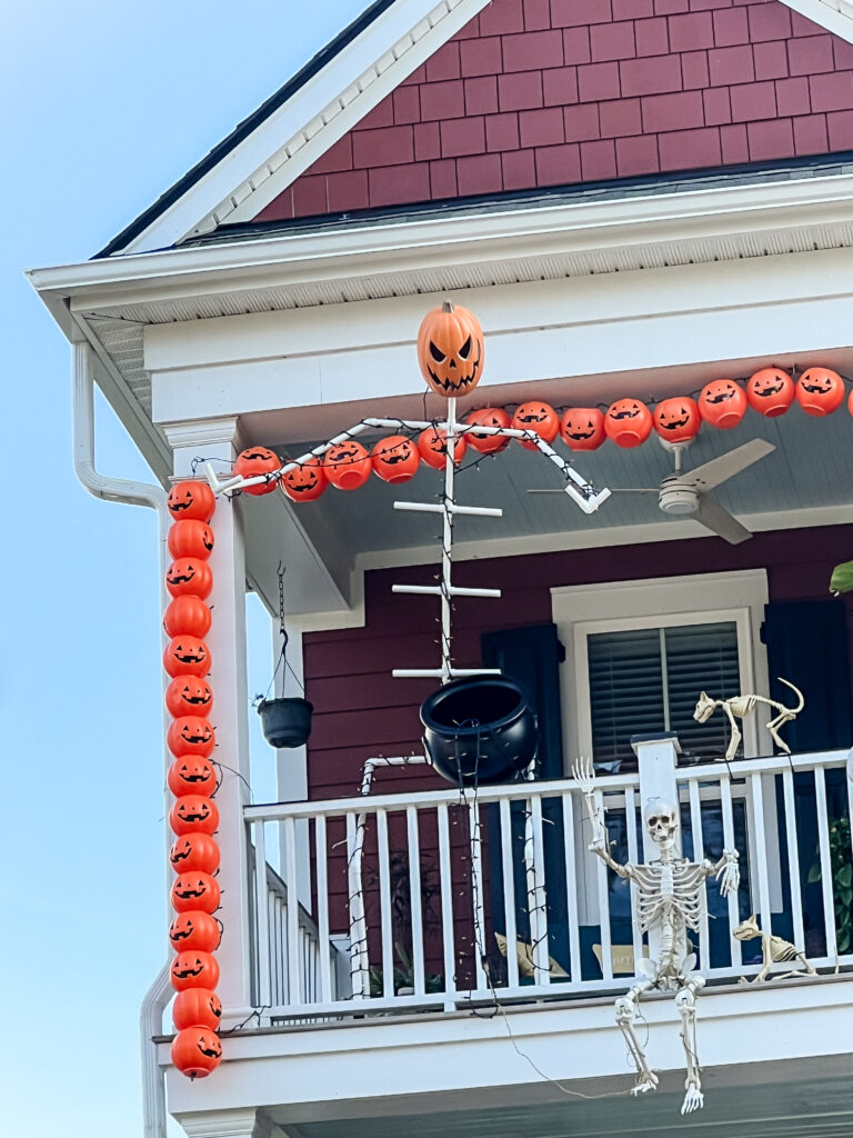 PVC skeleton on porch