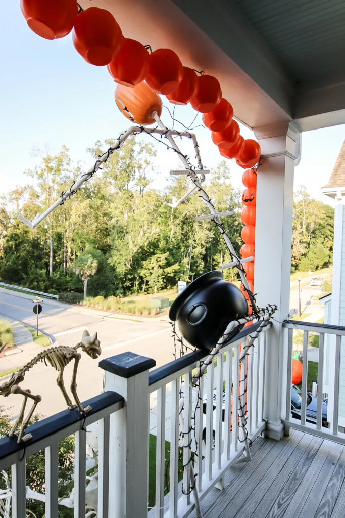 PVC skeleton on porch