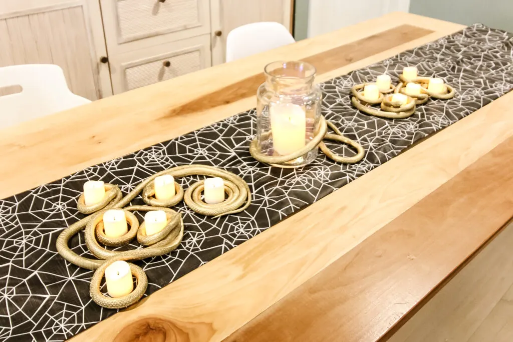 DIY Gold Snake Halloween Centerpiece