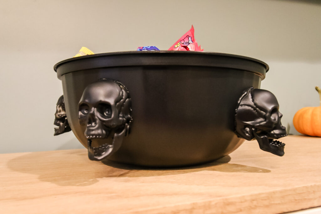 spooky halloween skull bowl