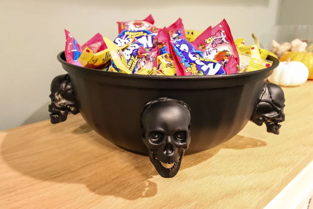 spooky halloween skull bowl