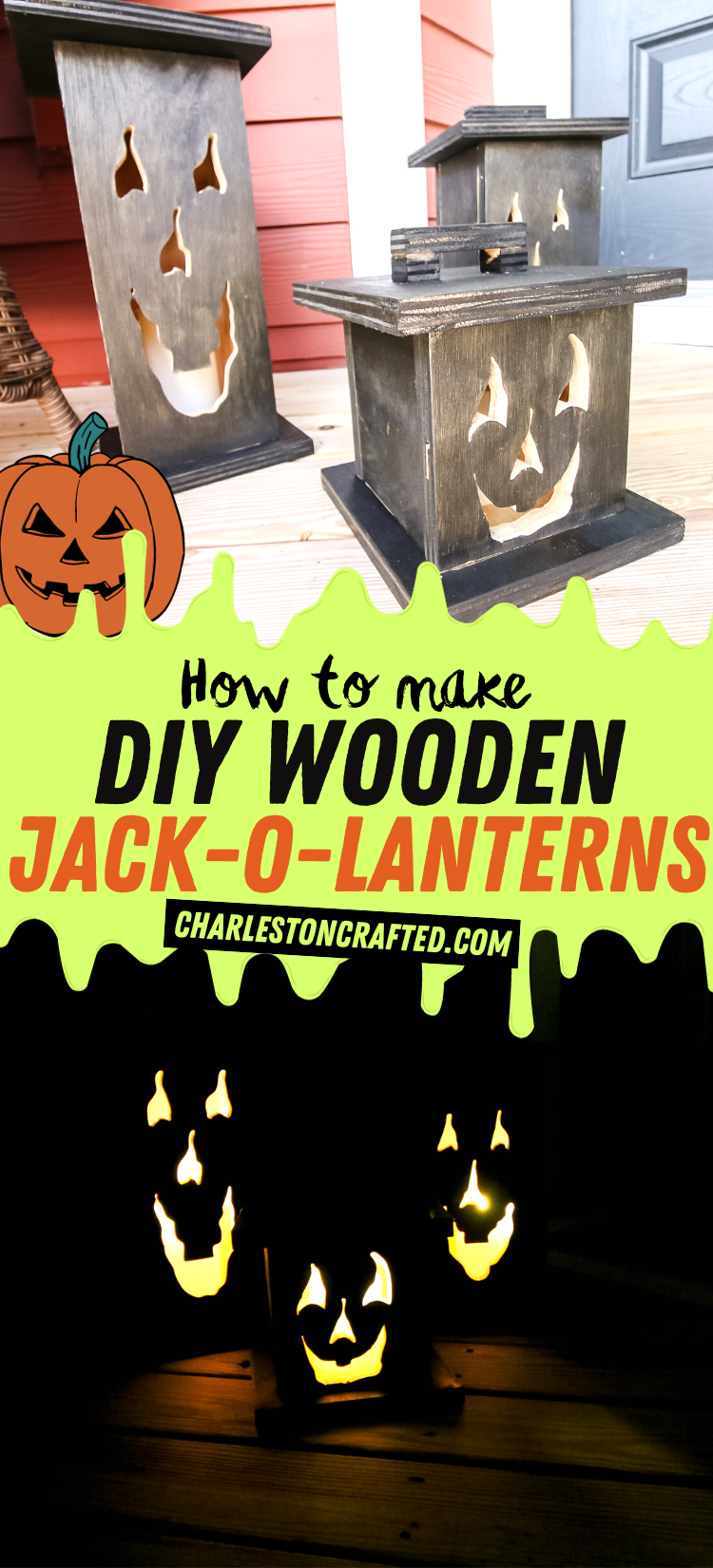 Easy DIY wooden Jack-o-Lantern - Charleston Crafted