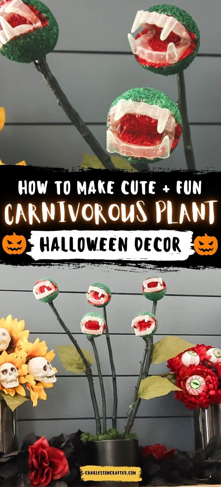 how to make mini carnivorous plant decor for halloween