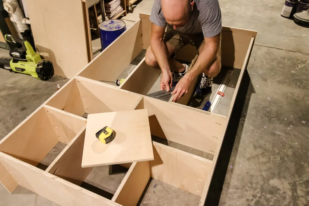 Adding center storage to bookcase