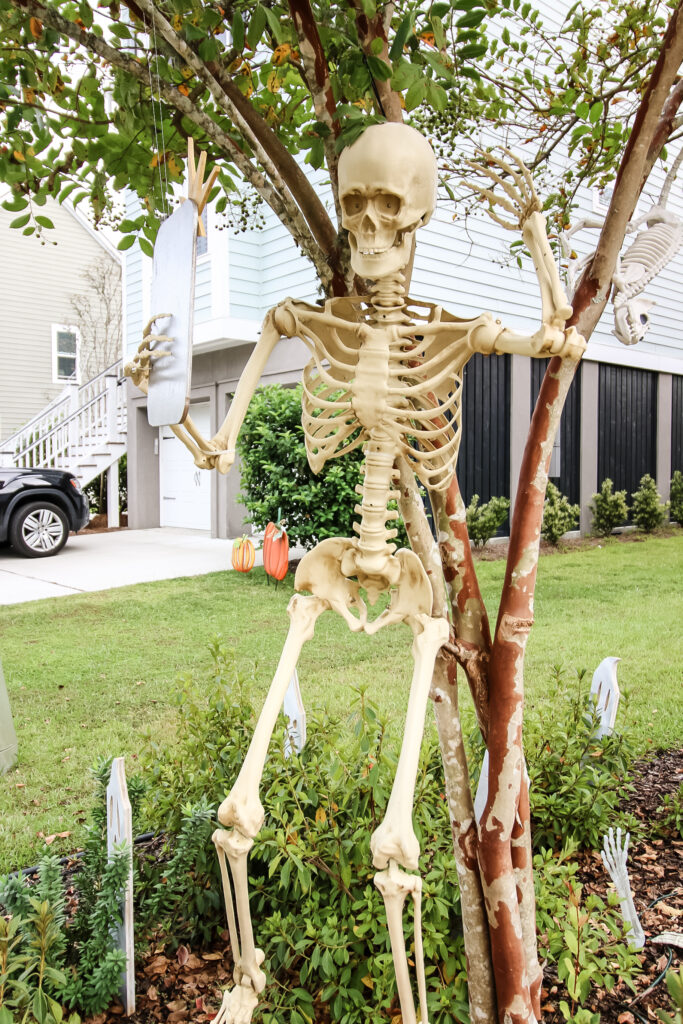 skeleton arms being held with fishing wire