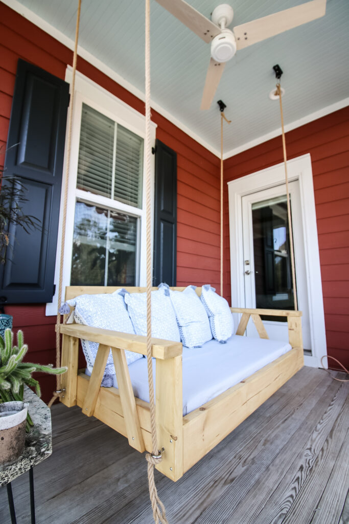 Completed porch bed swing
