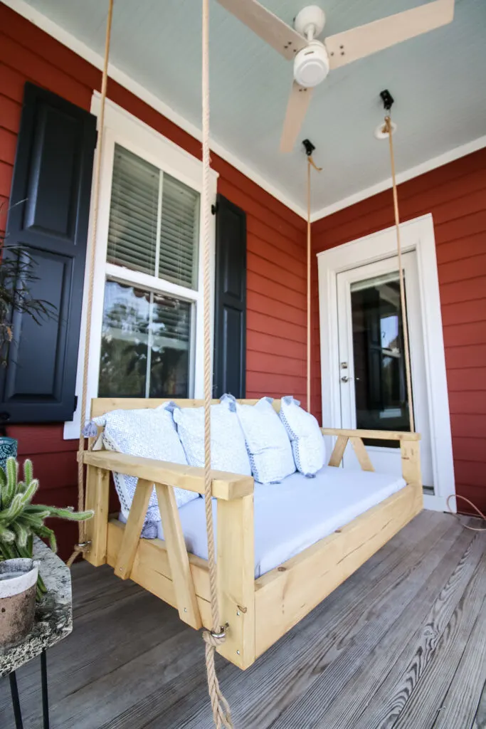 Completed porch bed swing