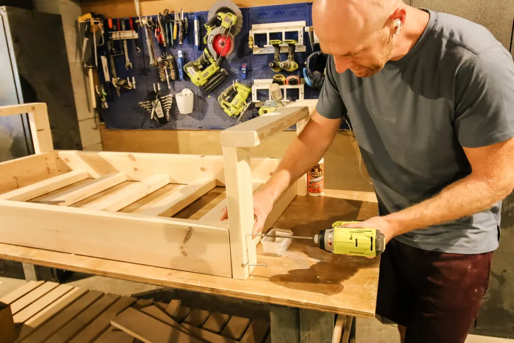 Attaching arm rests to porch bed swing