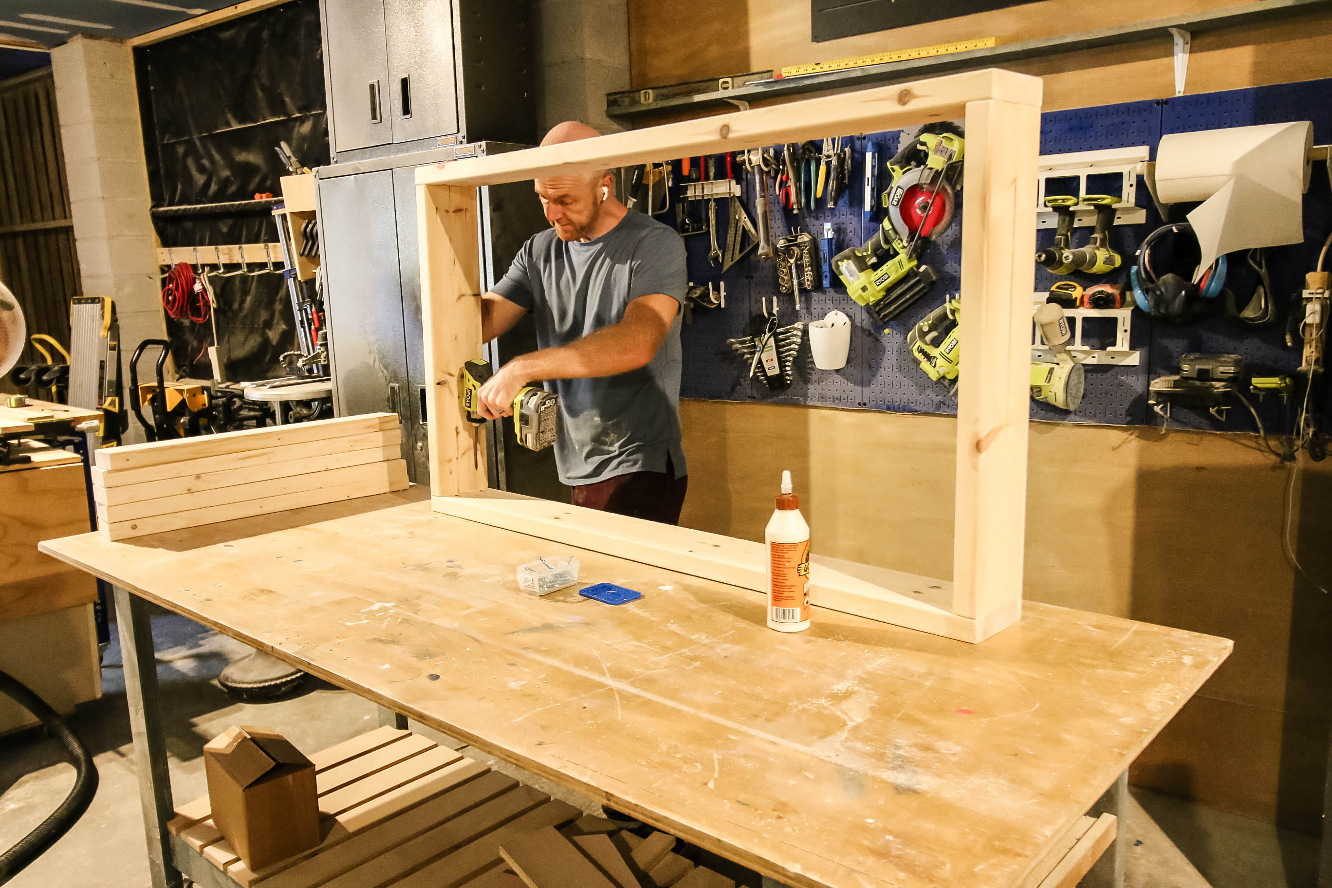 Building base of porch bed swing